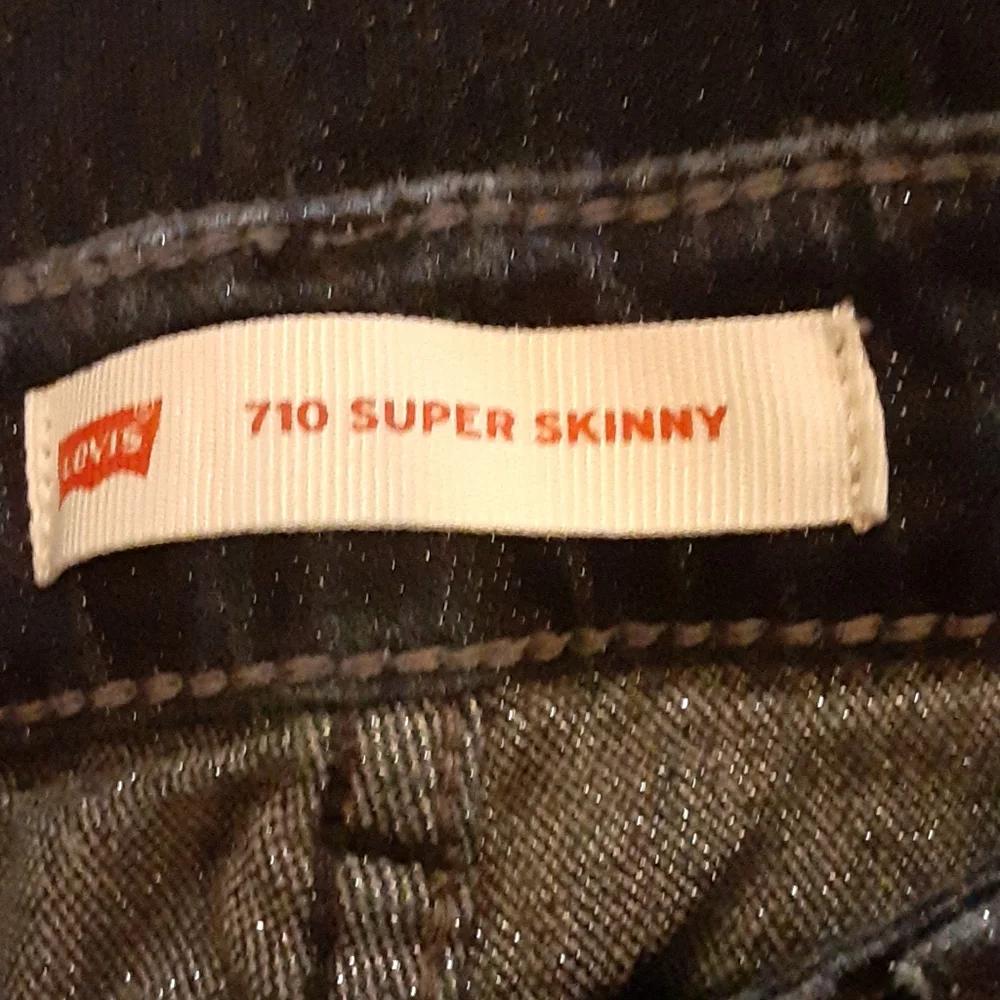Levi's 710 super stretch skinny glitter blue jean classic 5 pocket sz 14R…EUC
